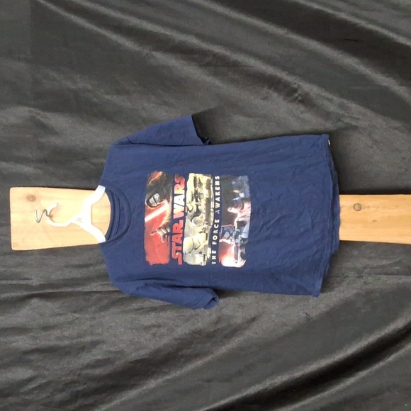 Short sleeve size boys youth large navy blue star wars " The force Awakens" - Picture 1 of 6